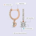 thumbnail image 2 of Diamond Dangle Earring | 6 Carat IGI Certified Princess Shape Lab Grown Diamond | 14K Rose Gold | Anaisa Dangling Lab Diamond Earrings | Prong Setting | FG-VS1-VS2 Quality | Friendly Diamonds, 2 of 6