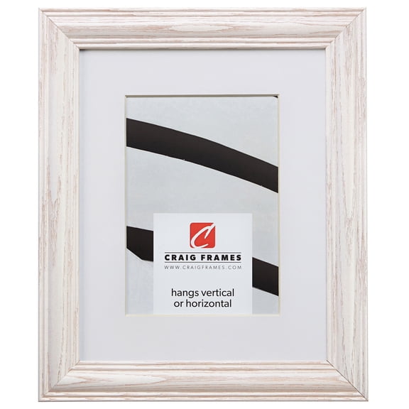 Craig Frames Wiltshire 440, 20x20 inch Whitewash Picture Frame Matted for a 16x16 Photo