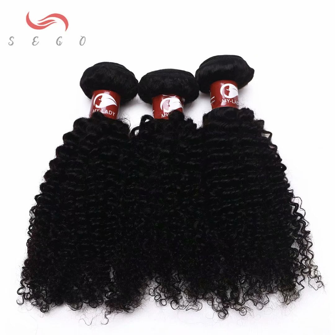 SEGO Deep Wave/Straight/Kinky Curly Brazilian Virgin Human Hair Bundles Unprocessed Human Hair Extensions Natural Black-1 Bundles