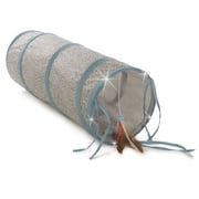 Petlinks Twinkle Tunnel Light Up Activity Tunnel with Feather Toy for Cats & Kittens - Gray/Blue, One Size