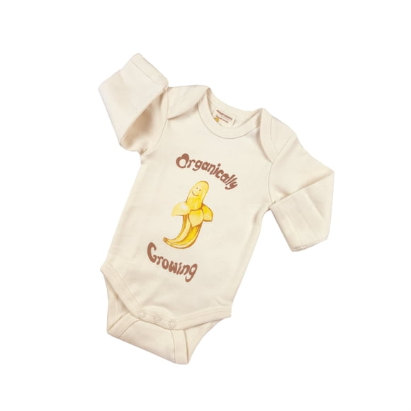 Body / pijama de manga larga de algodón orgánico - Plátano 6-12m Healthy Body Head to Toe 801NATBANANA12M