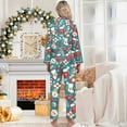 thumbnail image 2 of LINGLANG Pajamas For Women Set Christmas Print Long Sleeve Top With Lapel Comfy Pants Soft Wear Cozy Holiday Family Outfits Xmas Print Pjs Sleepwear Loungewear Nightwear Nightclothes Homewear, 2 of 5