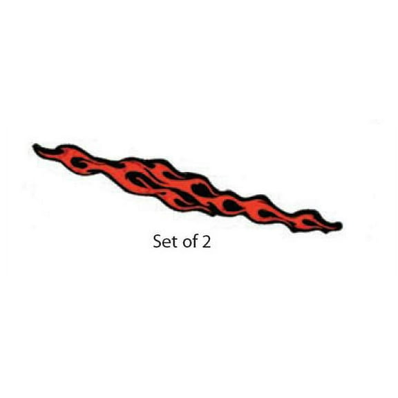Trimbrite T1961 Decal Flame Set; Red; Vinyl; 4 Inch x 11.25 Inch