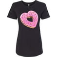 thumbnail image 3 of Inktastic Heart Shaped Donut with Pink Icing and Sprinkles Women's T-Shirt, 3 of 5