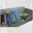 thumbnail image 6 of Tropical Soft Flannel Fleece Blanket, Idyllic Tranquil Ocean View Holiday Vacation Resort Beach Plants Seaside, Cozy Plush for Indoor and Outdoor Use, 50" x 70", Green Aqua Coconut, by Ambesonne, 6 of 6