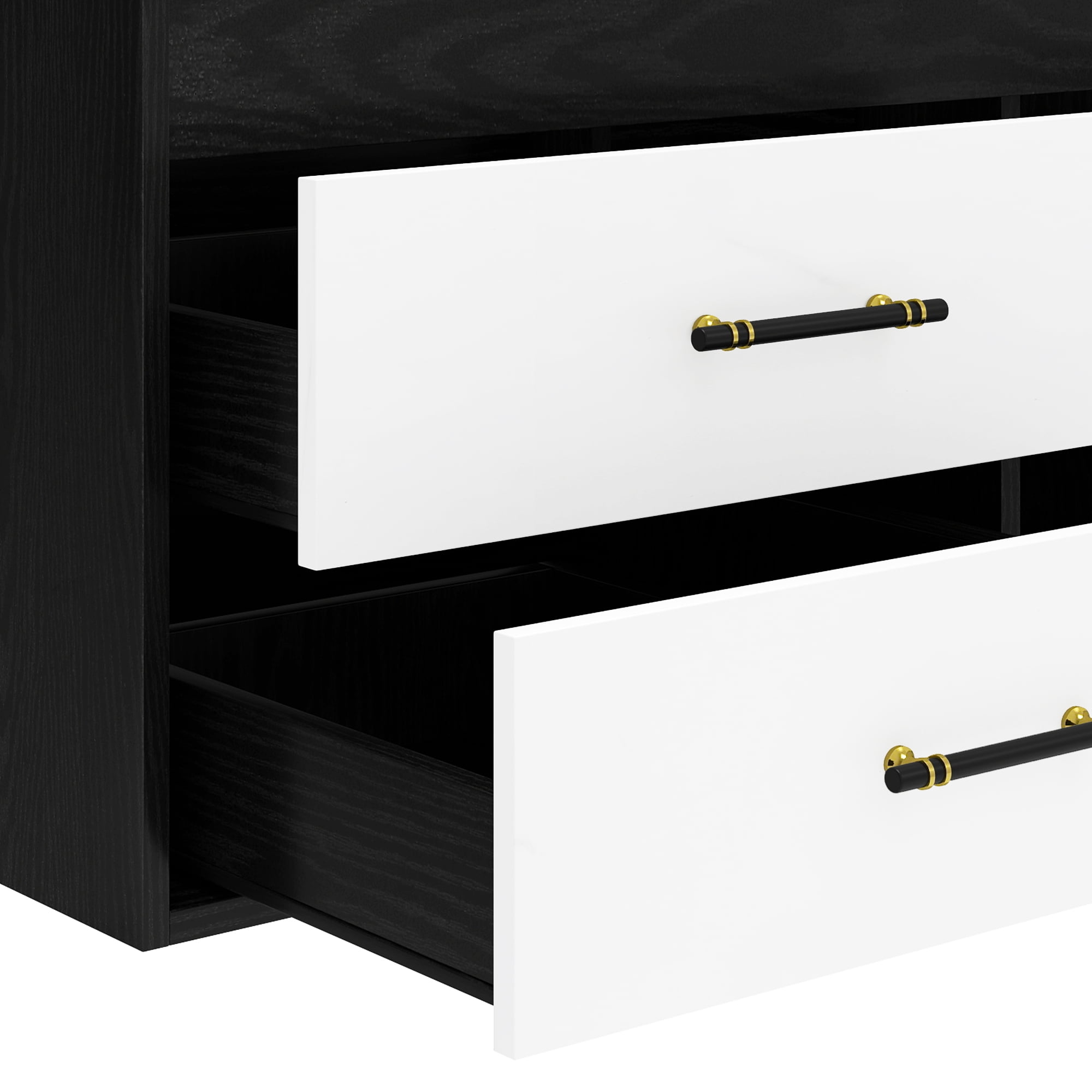 Uforic 37" Wall-Mounted Bathroom Vanity with Sink,  Floating Bathroom Cabinet with 2 Drawers