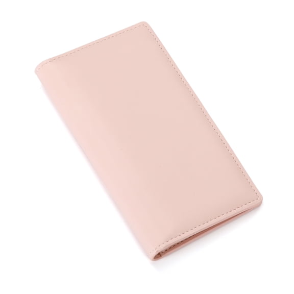 UNIWELL Leather Checkbook Cover for Women - RFID Blocking Personal Checkbook Holder with Pen Holder, Card Slots & Cash Compartment, Pink Duplicate Checkbook Wallet Transaction Register Case