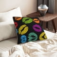 thumbnail image 6 of Home Decoration Outdoor Colorful Lips Throw Pillow Cover Case Velvet border pillowcase Decorative Cushion for Couch Bed（Without pillow core）, 6 of 6
