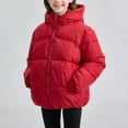 thumbnail image 5 of Kids Winter Thicken Hooded Jacket Warm Quilted Coat Casual Outdoor Cool Cute for Boys Girls Autumn Spring Red 9-10 Years, 5 of 6