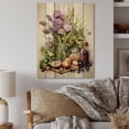 thumbnail image 2 of Designart "violet Green Food Herbs A Delicate" Floral Print on Natural Pine Wood, 2 of 5