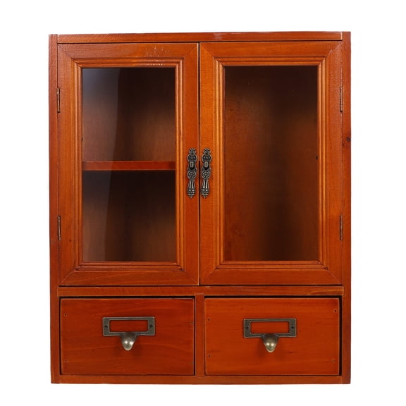 AURARMLET Easy Install Brown Wooden Wall Cabinet for Space Saving Storage Solutions