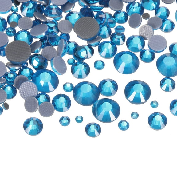 1450 Pcs Hotfix Rhinestones Crystal Glass Gems(SS6-SS30 Set,Blue)