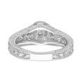 thumbnail image 5 of Solid 14K White Gold Diamond Side-Stones with CZ Cubic Zirconia Center Stone Engagement Ring Size 5.5, 5 of 8