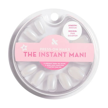 Olive & June Instant Mani Oval Medium Press-On Nails, Pink Goldfish, 42 Pieces