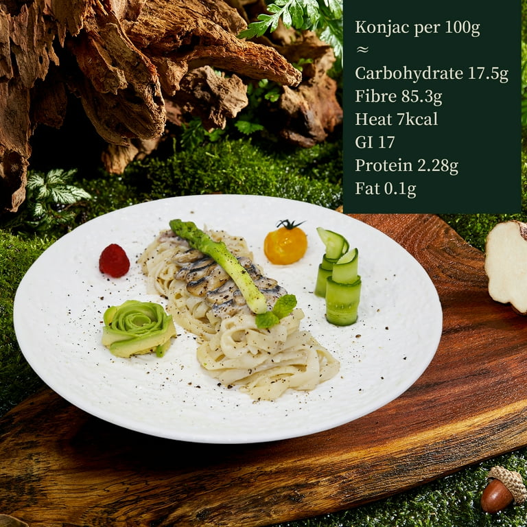 YUHO Organic Shirataki Konjac Fettuccine 8 Pack, Vegan, Low