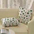 thumbnail image 4 of St Patricks Day Pillow Covers 18x18 White Green Clover Decor Throw Pillows Case for Couch Lucky Shamrocks Spring Indoor Outdoor Decorative Cushion Case for Sofa Bed Decorations Set of 2, 4 of 6