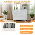 thumbnail image 2 of Simenmax 7 Drawer Dresser for Bedroom, Fabric Storage Dresser for Bedroom, Wood and Metal Dresser TV Stand for Living Room, Storage Tower with Bins, Chest of Drawers for Closet, Hallway,White, 2 of 6