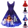 thumbnail image 2 of CEHVOM Robe de Fête Décontractée Sans Manches Imprimée de Noël pour Femmes, 2 of 8