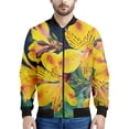 thumbnail image 3 of Chaqueta con cremallera y estampado de flores de alstroemerias para hombre, sudadera étnica con estampado 3D, chaqueta informal de calle, abrigo de manga larga con cremallera, 3 of 5
