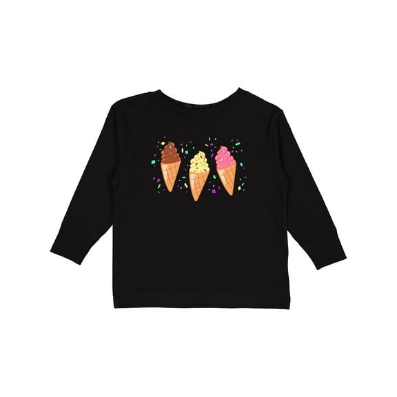 Inktastic Ice Cream Trio with Sprinkles Boys or Girls Long Sleeve Toddler T-Shirt