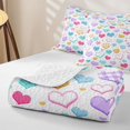 thumbnail image 4 of Homewish Rainbow Hearts Quilt King,Love Theme King Coverlet Set,3pcs, 4 of 7