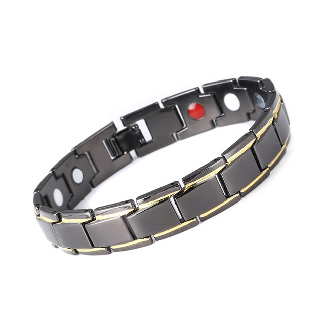 Pulsera de alivio magnético de oro negro para aliviar el dolor de artritis Durable para mujeres hombres ajustable
