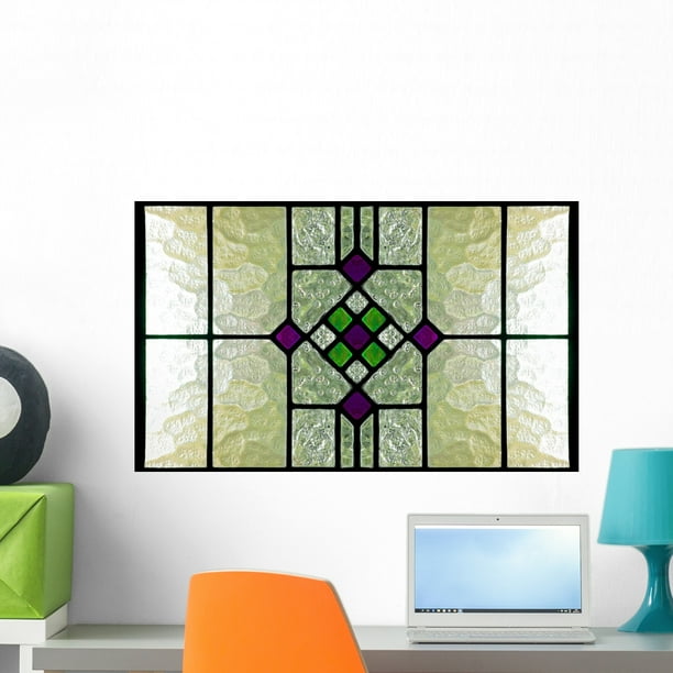 Stained Glass Window Wall Mural Decal by Wallmonkeys Vinyl Peel and