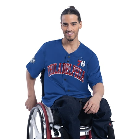 Men s G-III Sports by Carl Banks Royal Philadelphia 76ers Adaptive Star Player Fashion Baseball Jersey