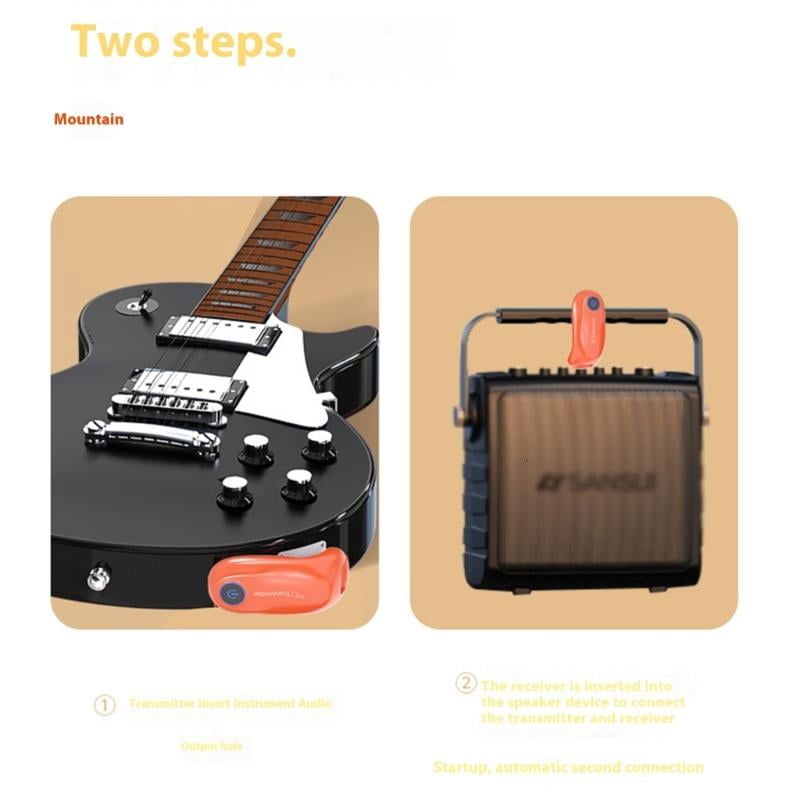 lanema Wireless Guitar System Transmitter and Receiver Suitable for Multiple Instrument