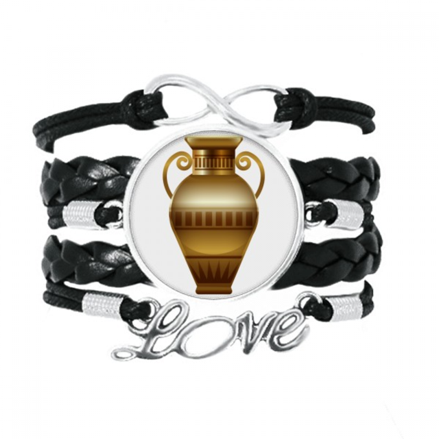 Ancient Egypt Decorative Pattern Bracelet Love Accessory Twisted Leather Knitting Rope Wristband
