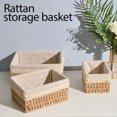 thumbnail image 3 of Wicker Baskets for Organizing,Natural Paper Rope Large Small Basket Set with Liner,Hand Woven Pantry Organizer & Storage for Women Girls Bathroom Living Room School Desk Shelves  Décor(3 Pack Beige), 3 of 8