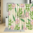thumbnail image 5 of Cartoons Colorful Flower Printing Shower Curtains Green Palm Leaf Waterproof Bathroom r Polyester Fabric Curtain With, 5 of 7