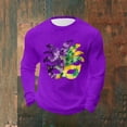 thumbnail image 2 of Mens Casual Camisetas de Manga Larga Cuello Redondo con Estampado de Carnaval, Suelto Elástico Top de Fitness para el Uso Diario, 2 of 5