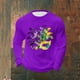 thumbnail image 3 of Mens Casual Camisetas de Manga Larga Cuello Redondo con Estampado de Carnaval, Suelto Elástico Top de Fitness para el Uso Diario, 3 of 5