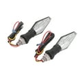 thumbnail image 4 of 2pcs 12V Motorcycle Turn Signal Light Double Sided Blue Yellow Led Indicators Black, 4 of 8
