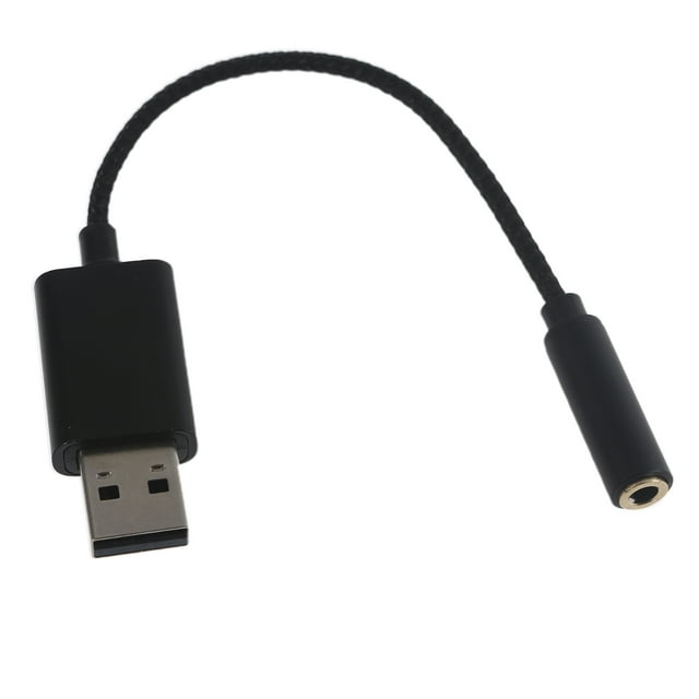 USB to 3.5mm Jack Audio Adapter USB Sound Card with Aux Converter for PC Headset