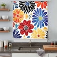 thumbnail image 5 of Ethnic Spring Floral Sheer Curtains 45 Inches Long, Summer Colorful Botanical Light Filering Curtains, Breathable Simi Curtain Privacy Drapes for Kitchen Bathroom Lightweight Small Window Treatment, 5 of 9
