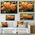 thumbnail image 4 of Designart "Vibrant Peach Tulips landscape" Floral Floater Framed Wall Art Print, 4 of 7