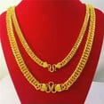 thumbnail image 5 of QQTDFG 4 Types Men's Jewelry 24K Yellow Gold Plated Flat Thick Sideway Chains Necklace-6mm 24", 5 of 8