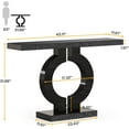 thumbnail image 3 of Tribesigns 43-Inch Mirrored Console Table, Modern Black Entryway Table with O-Shaped Base, Glass Sofa Table with Mirror Finish for Living Room Hallway Entrance, 3 of 5
