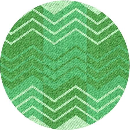 

Ahgly Company Indoor Round Patterned Stoplight Go Green Area Rugs 6 Round