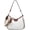 Beige, variant on Small Bag Purse for Women, Vegan Leather Chevron Quilted Crescent Crossbody Hobo Bag Under the Arm Handbag
