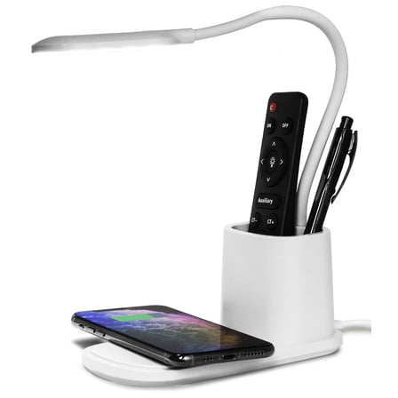 Open Box ADURO U-LIGHT LED DESK   CHARGER DIMMABLE LAMP, ORGANIZER, 3 LEVELS - WHITE