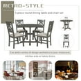 thumbnail image 6 of Highsound 5-Piece Round Dining Table Set, Modern Stylish Kitchen Dining Table Set with Four Chairs w/ Special-shaped Legs and Hollow Chair Back for Dining Room (Gray), 6 of 9