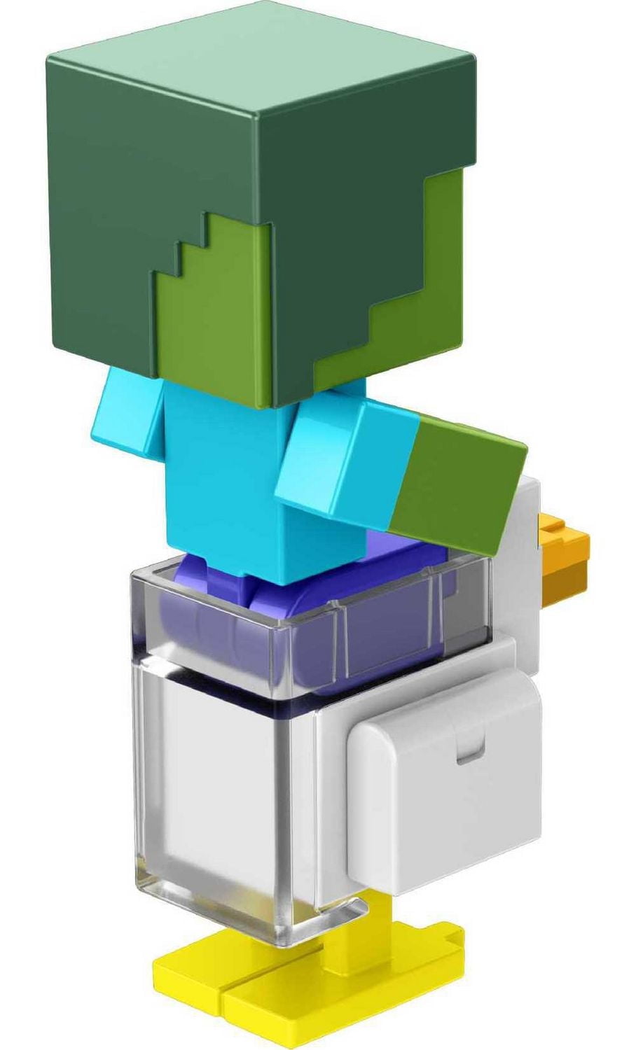 Minecraft Build-A-Portal Figures, 3.25-inch Zombie Chicken Jockey Action Figure with Portal Piece & Accessory