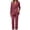 Wine, variant on Vivianyo HD Women's Waist Tie Belted Lapel Blazer Pant Sets, Wrap Front Long Sleeve Suit Straight Leg Trouser Two Piece Outfits for Women, Women's Khaki, Sizes M-5XL