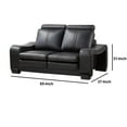 thumbnail image 6 of Faux Leather Upholstered Wooden Loveseat and Ottoman Set, Black, 6 of 6