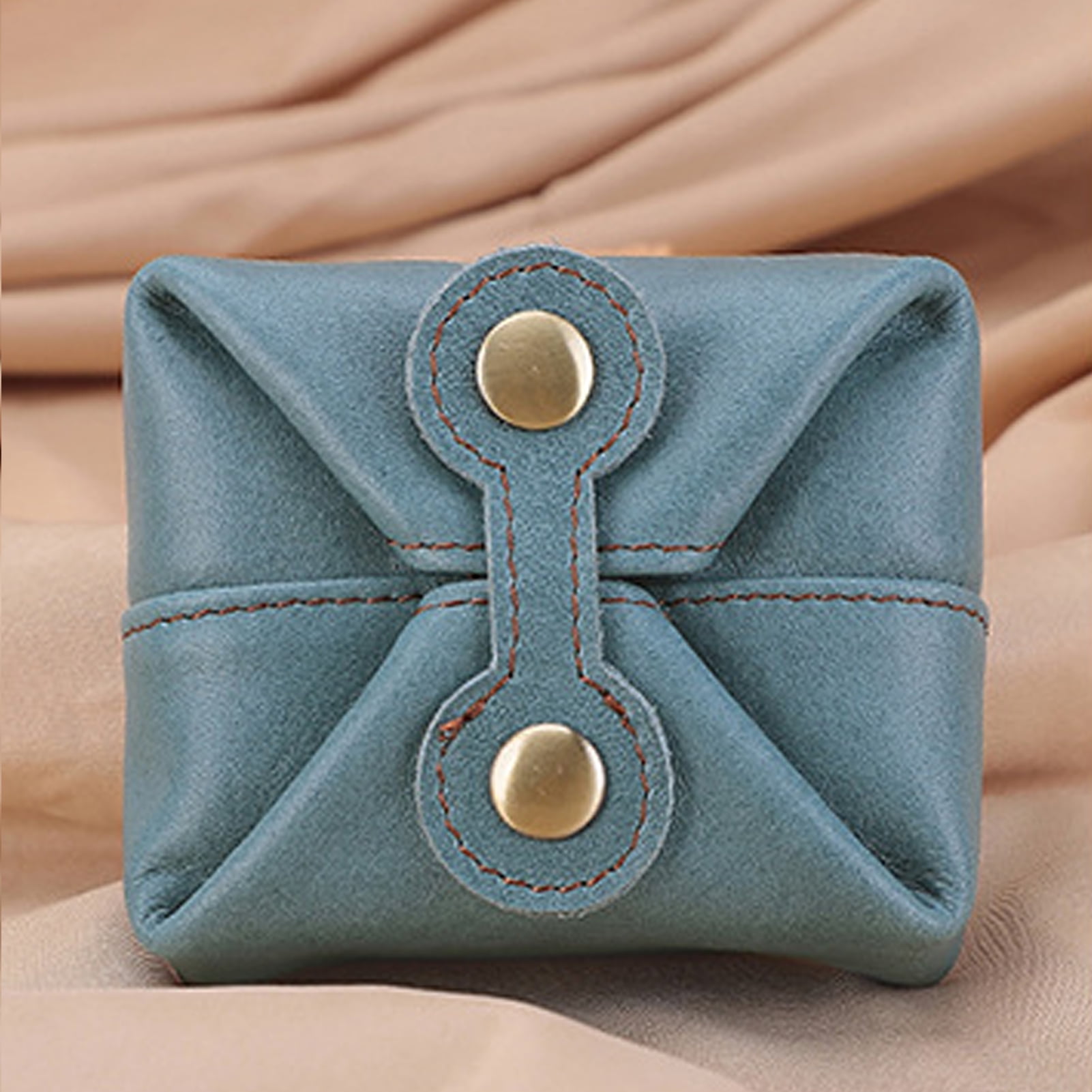 Anvazise Coin Purse Solid Color Button Closure Mini Clutch Bag Portable  Money Storage Vintage Faux Leather Wallet Key Lipstick Cardholder Bag for  