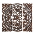 thumbnail image 2 of DecMode Indoor Brown Wood Traditional Wall Decor, Set of 3, 2 of 6