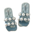 thumbnail image 2 of YHAJDS Kids Solid Color Large Pearl Slide Sandals Casual Summer Beach Flip Flops, 2 of 5